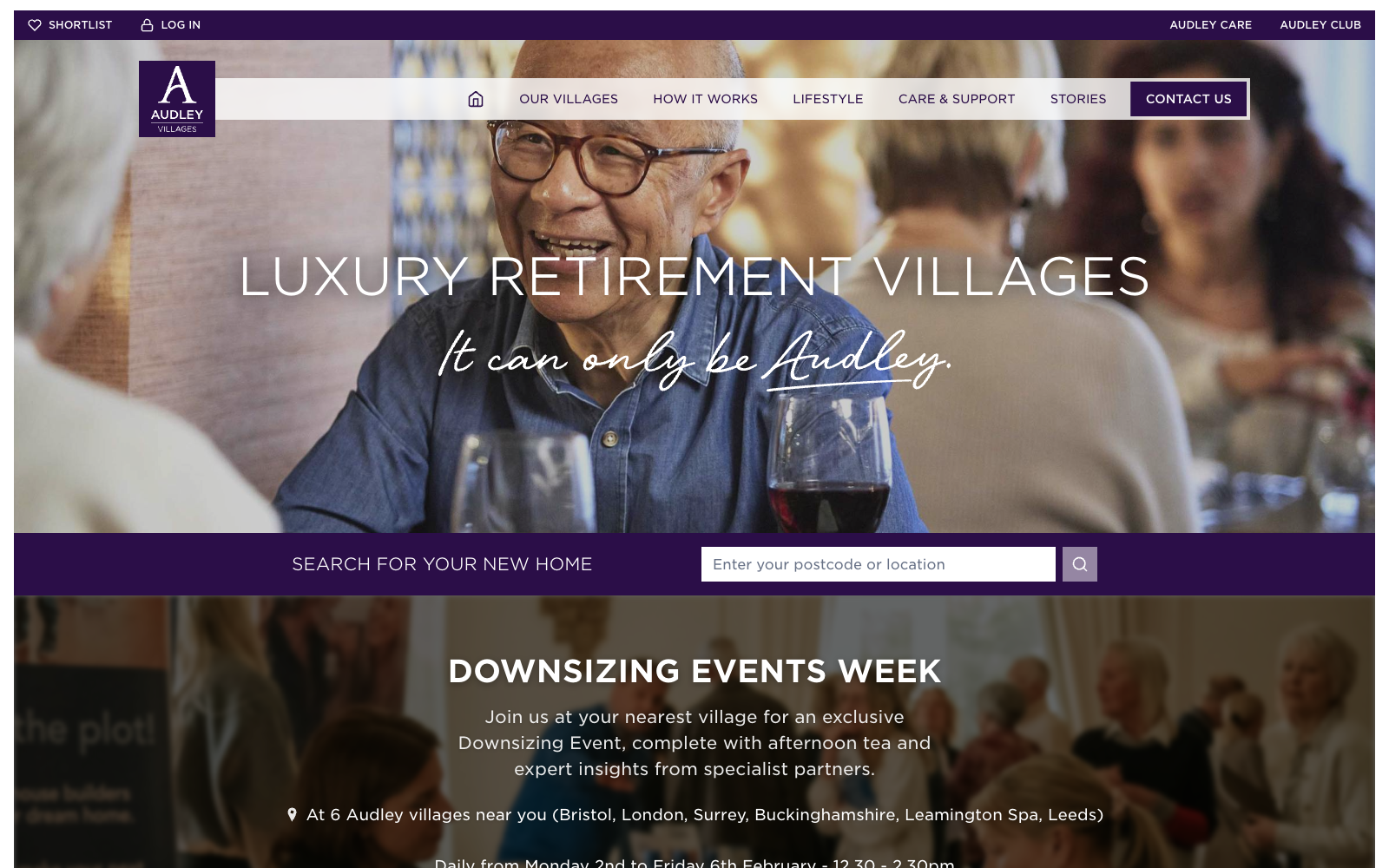 Audley Villages homepage