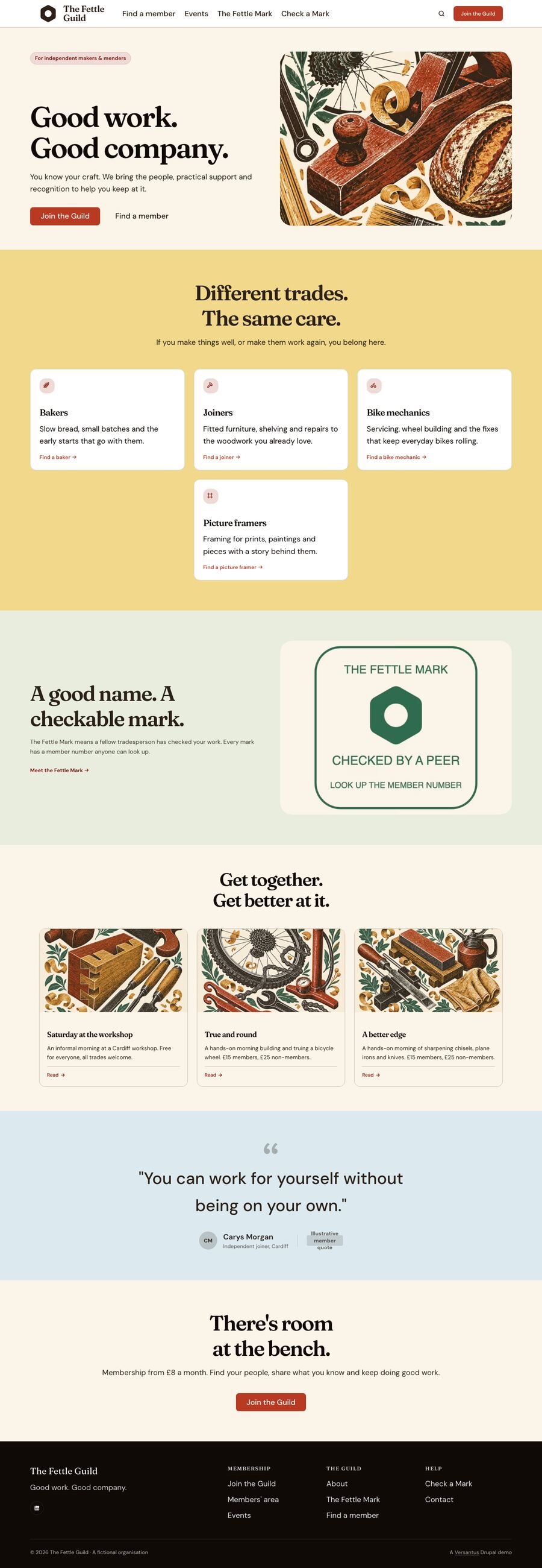 The Fettle Guild homepage: joining, trades, the Fettle Mark and upcoming events